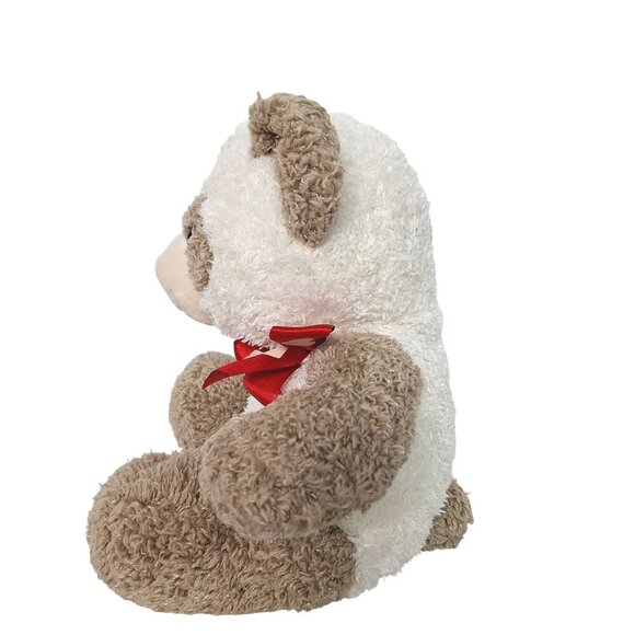 Dan Dee Valentine’s Day Panda Bear Plush Brown White Red Bow Stuffed Animal 10” - Picture 4 of 7